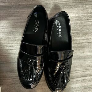 Jones New York Glossy Black Tassel Loafers